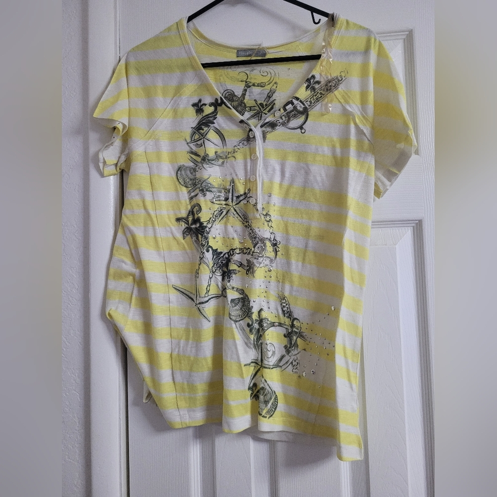 Three hearts small yellow salor shirt